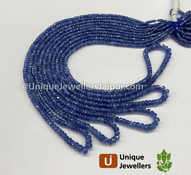 Blue Sapphire Faceted Roundelle Beads